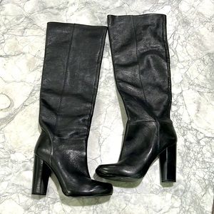 Women’s Black Leather Knee-high Nine West Boots